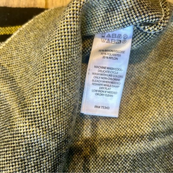 Rachel Zoe Plaid Mock Neck Sweater Top Women’s Small Gray Black Yellow - Picture 4 of 6